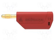 Plug; 4mm banana; 32A; 30VAC; 60VDC; red; Max.wire diam: 4mm; 2.5mm2 SCHÜTZINGER