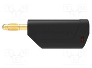 Connector: 4mm banana; plug; 32A; 30VAC; 60VDC; black; gold-plated SCHÜTZINGER