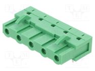 Pluggable terminal block; 7.62mm; ways: 5; angled 90°; socket AMPHENOL ANYTEK