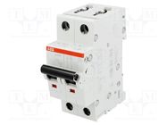 Circuit breaker; 230/400VAC; Inom: 10A; Poles: 2; Charact: D; 6kA ABB