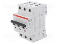 Circuit breaker; 400VAC; Inom: 6A; Poles: 3; for DIN rail mounting ABB