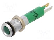 Indicator: LED; superflat; green; 24VDC; Ø8mm; IP40; metal; ØLED: 5mm CML INNOVATIVE TECHNOLOGIES