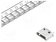 Connector: USB B micro; socket; SMT; PIN: 5; vertical; USB 2.0; 1.8A GCT