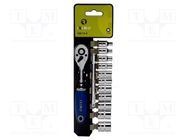 Wrenches set; 6-angles,socket spanner; Mounting: 1/4"; 13pcs. IRIMO