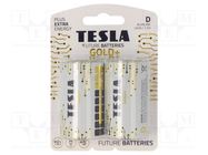 Battery: alkaline; D; 1.5V; non-rechargeable; Ø34.2x61.5mm; 2pcs. TESLA BATTERIES