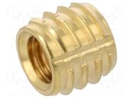 Threaded insert; brass; M5; BN 37915; L: 6.4mm; for plastic TAPPEX