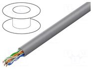 Wire; BiTLAN,U/UTP; 4x2x23AWG; 6; data transmission; wire; Cu; grey BITNER