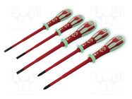Kit: screwdrivers; insulated; 1kVAC; Pozidriv®,slot; 5pcs. C.K