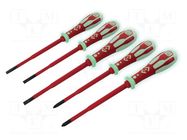 Kit: screwdrivers; insulated; Pozidriv®,slot; 1kVAC; 5pcs. C.K