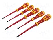 Kit: screwdrivers; insulated; Pozidriv®,slot; 1kVAC; 5pcs. C.K