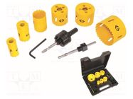 Hole saw set; 22mm,29mm,35mm,44mm,51mm,64mm; 8pcs. C.K