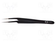 Tweezers; Blade tip shape: sharp; Tweezers len: 115mm; ESD C.K