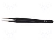 Tweezers; Blade tip shape: sharp; Tweezers len: 120mm; ESD C.K