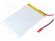 Re-battery: Li-Po; 3.7V; 2400mAh; cables,JST SYR-02T socket CELLEVIA BATTERIES