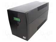 Power supply: UPS; 1.2kW; 2kVA; Uin: 220÷240V; 380x158x198mm; 9Ah GREEN CELL