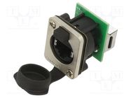 Socket; RJ45; XLRnet; Cat: 5e; with push button; straight AMPHENOL