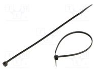 Cable tie; L: 200mm; W: 7.6mm; polyamide; 380N; black; 100pcs. RADPOL
