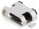 Socket; USB B micro; SMT; PIN: 5; horizontal; USB 2.0; 1.8A Global Connector Technology (GCT)