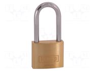 Padlock; shackle; brass; Protection: low (level 4); A: 40mm; B: 40mm KASP