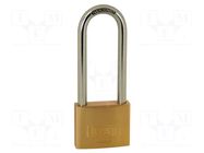 Padlock; shackle; Protection: medium (level 6); brass; A: 50mm KASP