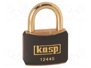 Padlock; shackle; brass; Protection: low (level 4); A: 40mm; B: 21mm KASP