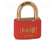 Padlock; shackle; brass; Protection: low (level 4); A: 40mm; B: 21mm KASP