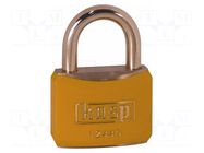 Padlock; shackle; brass; Protection: low (level 4); A: 40mm; B: 21mm KASP