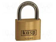 Padlock; shackle; brass; Protection: low (level 5); A: 40mm; B: 22mm KASP
