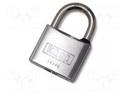 Padlock; shackle; chrome plated brass; Protection: low (level 5) KASP