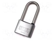 Padlock; shackle; chrome plated brass; A: 50mm; B: 63mm; C: 8mm; 145 KASP