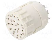 Connector: M23; contact insert; PIN: 16; female; soldering; 8A; 1mm HUMMEL