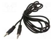 Cable; Jack 3.5mm 3pin plug,both sides; 1.8m; black AKYGA