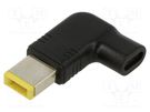 Adapter; Slim Tip,USB C plug; black; 100W; 5A; angular,USB-C AKYGA