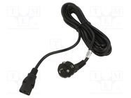 Cable; 3x1mm2; CEE 7/7 (E/F) plug angled,IEC C13 female; PVC; 5m AKYGA