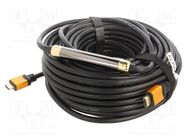Cable; HDMI 1.4,with amplifier; HDMI plug,both sides; 25m; black ART