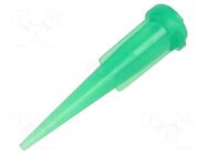 Needle: plastic; 1.25"; Size: 18; straight; UV block; polypropylene METCAL