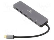 Hub USB; USB 3.1; Cablexpert; PnP; grey; Number of ports: 6; 5Gbps GEMBIRD