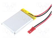 Re-battery: Li-Po; 3.7V; 980mAh; cables,JST SYR-02T socket CELLEVIA BATTERIES