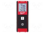 Distance meter; LCD; 0.15÷30m; Resol: 0,001m; IP54; Unit: m Milwaukee