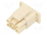 Connector: wire-wire/PCB; plug; male/female; PIN: 6; 600V; 6.35mm TE Connectivity