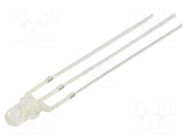 LED; red/green; 3mm; 6500mcd,8400mcd; 30°; Front: convex; -30÷85°C OPTOSUPPLY