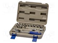 Wrenches set; 6-angles,socket spanner; Mounting: 3/8"; 18pcs. IRIMO