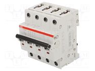Circuit breaker; 400VAC; Inom: 1A; Poles: 4; for DIN rail mounting ABB