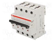 Circuit breaker; 400VAC; Inom: 3A; Poles: 4; for DIN rail mounting ABB