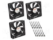 Fan: DC; axial; 12VDC; 120x120x25mm; 32dBA; HDB; 600÷1600rpm; black Akasa