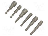 Kit: screwdriver bits; 6pcs; 6-angles socket FELO