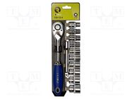Wrenches set; 6-angles,socket spanner; Mounting: 1/2"; 12pcs. IRIMO