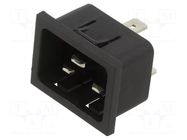Male; snap-in; plug; 250V; Type: C20 (I) SCHURTER