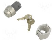 Switch: rotary with key; 22mm; Stabl.pos: 2; silver; none; IP65 EAO