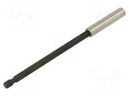 Holder; HEX 1/4"; Overall len: 150mm; Mounting: 1/4" (C6,3mm) KING TONY